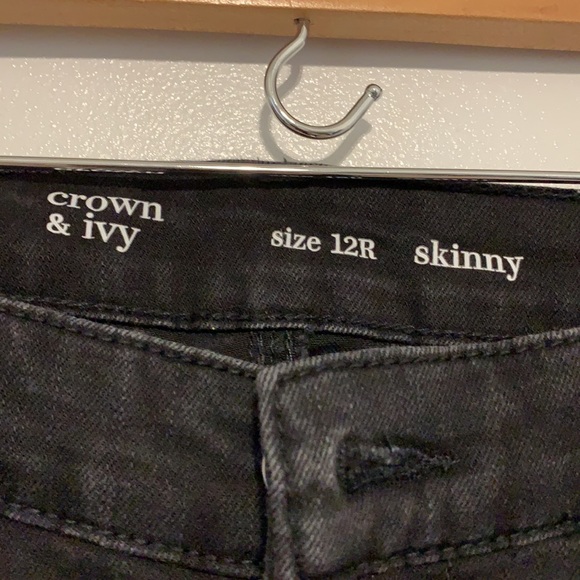 Crown & Ivy Black Skinny Jeans Size 12 - Picture 3 of 4